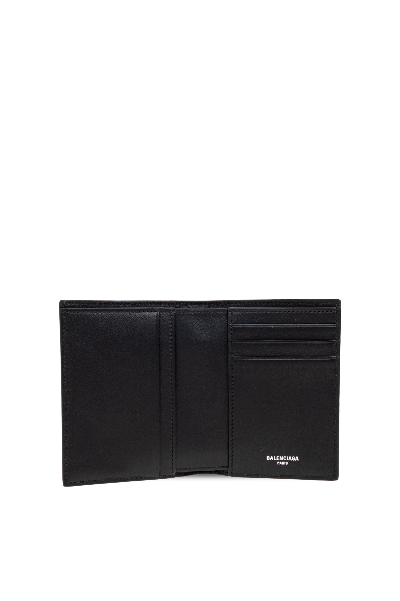 Balenciaga Editor’s Classic Wallet Black BALENCIAGA Logo-Print Full-Grain Leather Billfold Wallet for